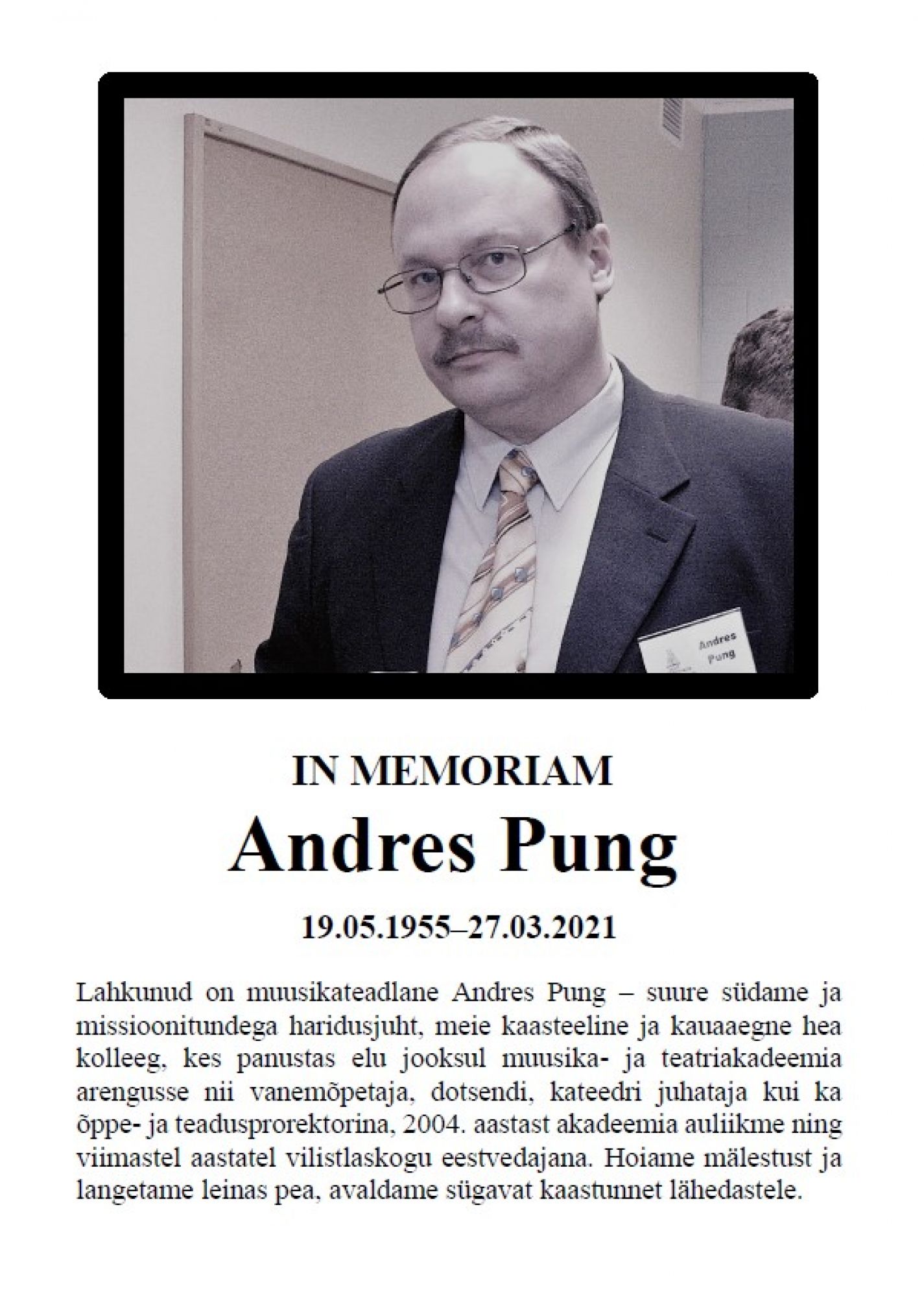 Andres Pung in memoriam